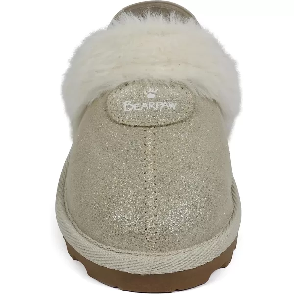imageBEARPAW Unisex Faux Fur Lined Suede Infant Shoes  Hard Bottom Baby Shoes for Boys and Girls  Leather Walker SlippersChampagne Glitter