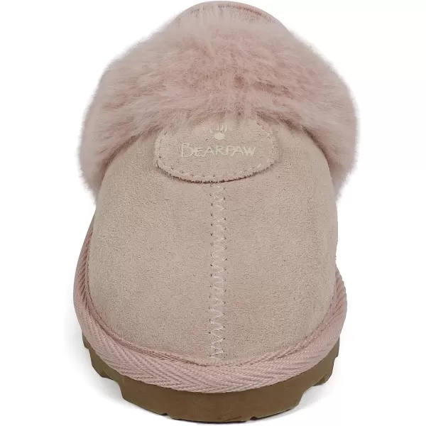 imageBEARPAW Unisex Faux Fur Lined Suede Infant Shoes  Hard Bottom Baby Shoes for Boys and Girls  Leather Walker SlippersLight Pink