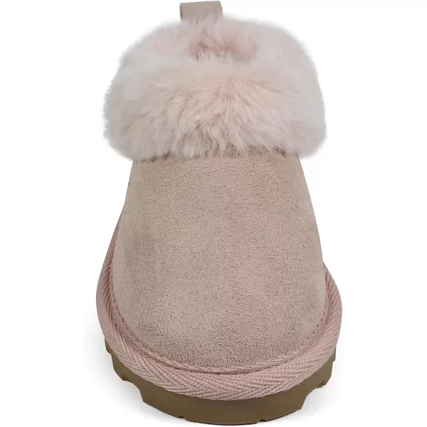 imageBEARPAW Unisex Faux Fur Lined Suede Infant Shoes  Hard Bottom Baby Shoes for Boys and Girls  Leather Walker SlippersPink