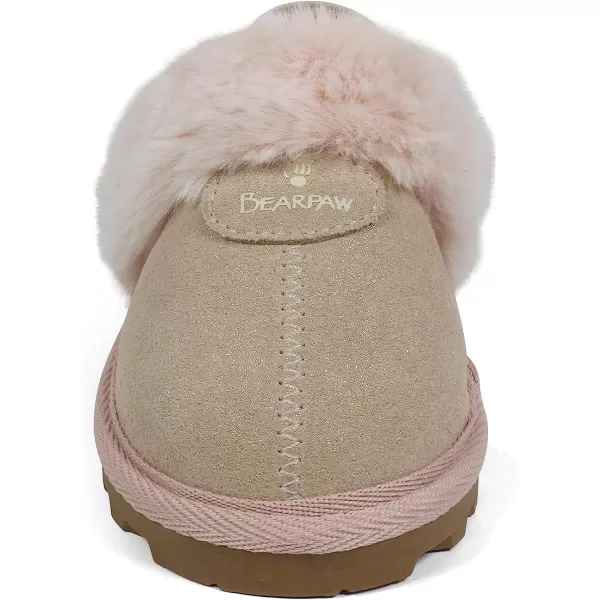 imageBEARPAW Unisex Faux Fur Lined Suede Infant Shoes  Hard Bottom Baby Shoes for Boys and Girls  Leather Walker SlippersRosegold Glitter