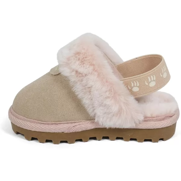 imageBEARPAW Unisex Faux Fur Lined Suede Infant Shoes  Hard Bottom Baby Shoes for Boys and Girls  Leather Walker SlippersRosegold Glitter