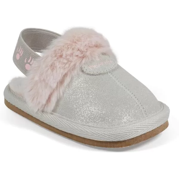 imageBEARPAW Baby Rebecca Suede Slipper Comfortable Suede Slip On for Indoor and Outdoor with Sheepskin Lining Hard Sole Slippers with Straps for Infants