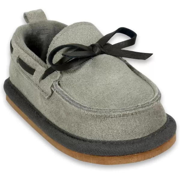 imageBEARPAW Baby Suede Slippers with Faux Fur Lining Comfortable Suede Slip On for Indoor and OutdoorGray Austin