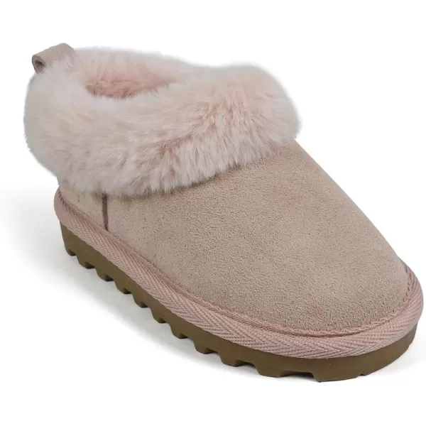 imageBEARPAW Unisex Faux Fur Lined Suede Infant Shoes  Hard Bottom Baby Shoes for Boys and Girls  Leather Walker SlippersPink