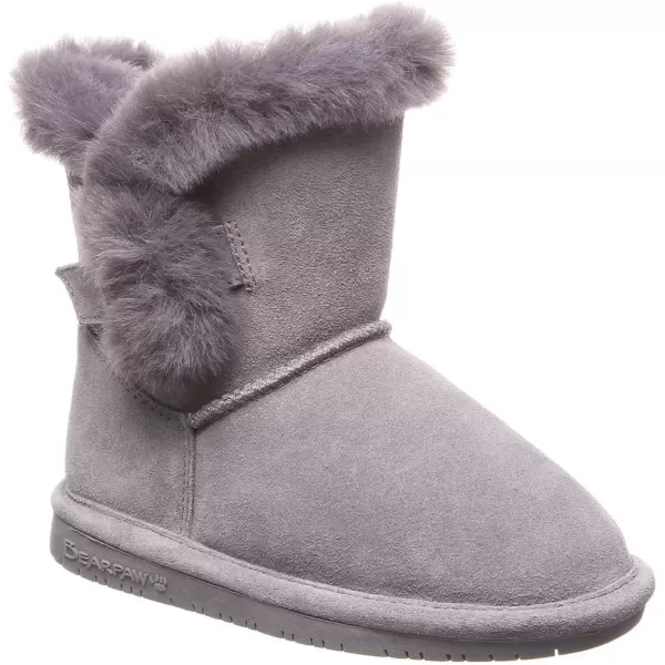 imageBEARPAW Betsey Youth Multiple Colors  Youths Boot Classic Suede  Kids Slip On Boot  Comfortable Winter BootGray Fog