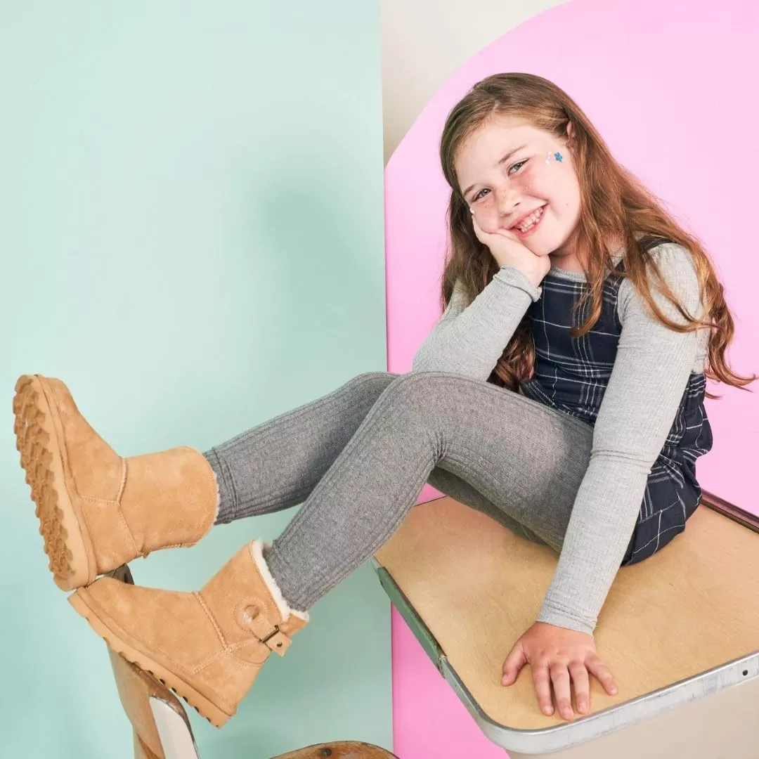 imageBEARPAW Isabelle Youth  Youths Boot Classic Suede  Youths Pull On Boot  Comfortable Winter Boot