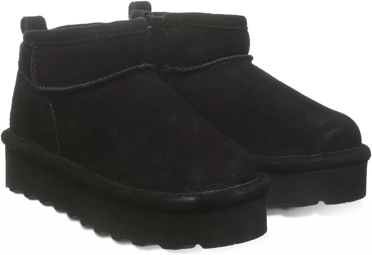 imageBEARPAW Retro Shorty Youth Boot  Youths Ankle Boot  Youths Slip On Boot  Comfortable Winter BootBlack Ii