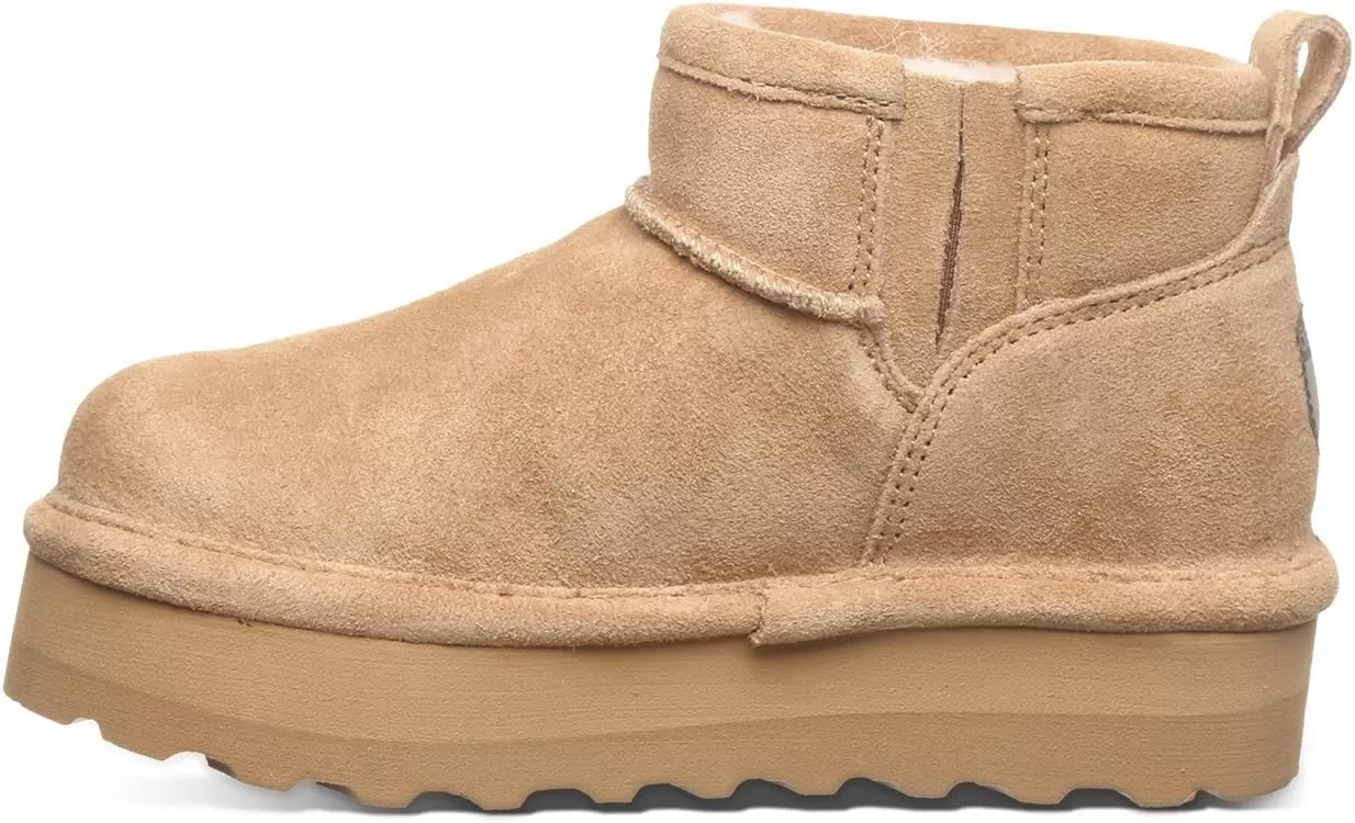 imageBEARPAW Retro Shorty Youth Boot  Youths Ankle Boot  Youths Slip On Boot  Comfortable Winter BootIced Coffee Solid