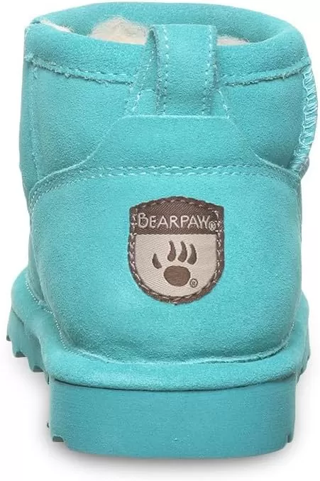 imageBEARPAW Shorty Youth Boot  Youths Ankle Boot  Youths Slip On Boot  Comfortable Winter Boot  Multiple Colors ampamp SizesLiquid Turquoise