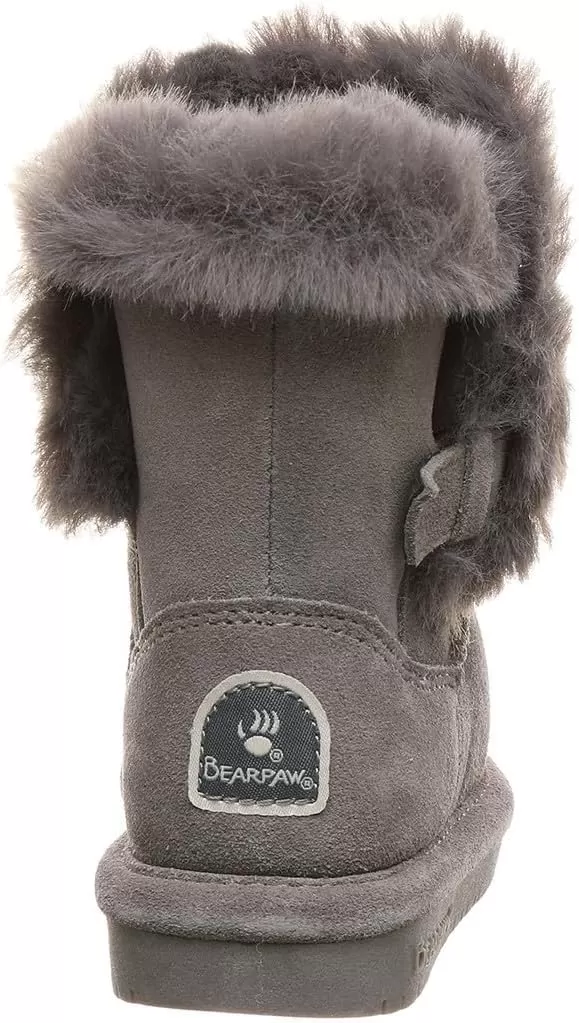 imageBEARPAW Toddler Betsey Girls Multiple Colors  Toddlers Boot Classic Suede  Kids Slip On Boot  Comfortable Winter BootGray Fog