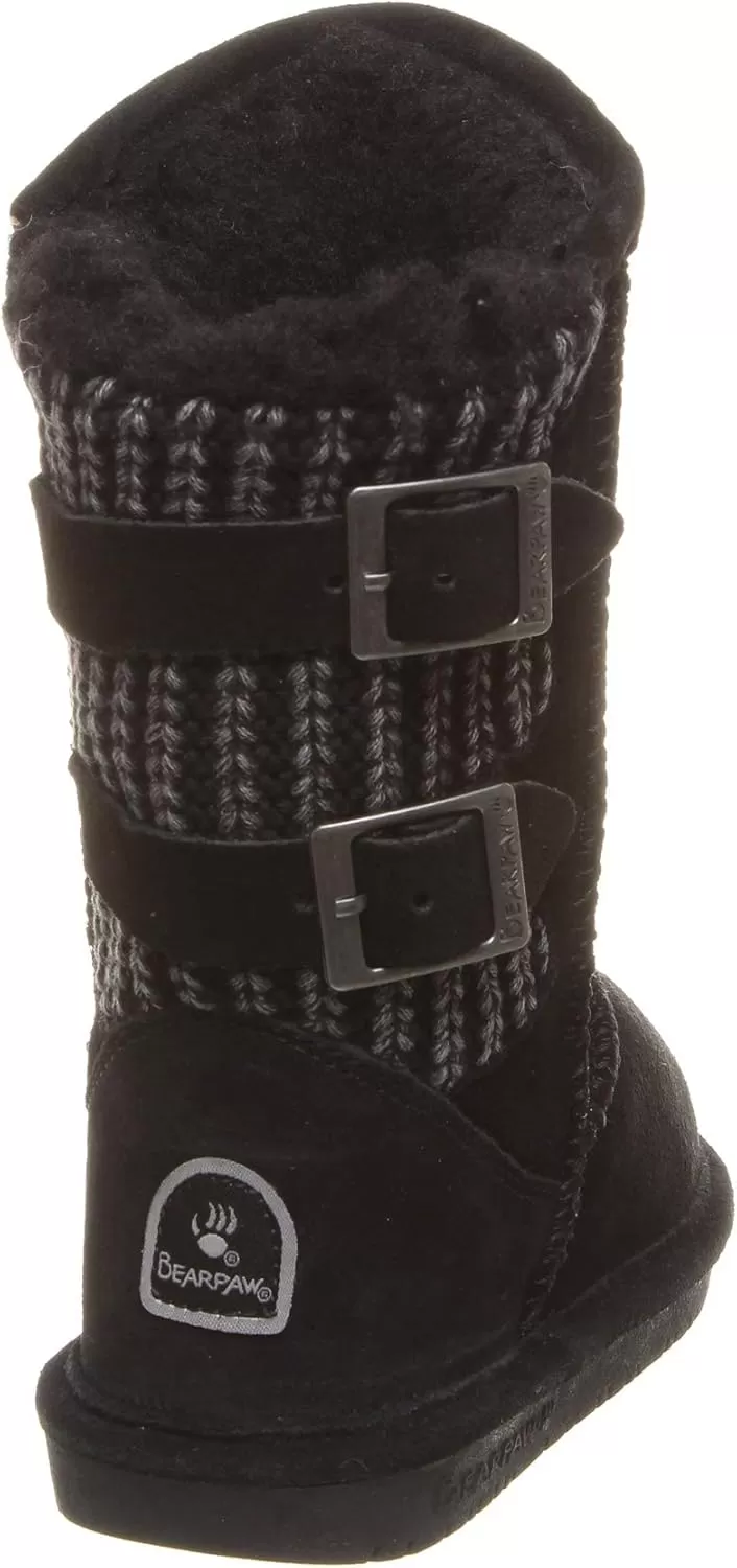imageBEARPAW Youth Boshie Multiple Colors  Youths Boot Classic Suede  Kids Slip On Boot  Comfortable Winter BootBlack Ii