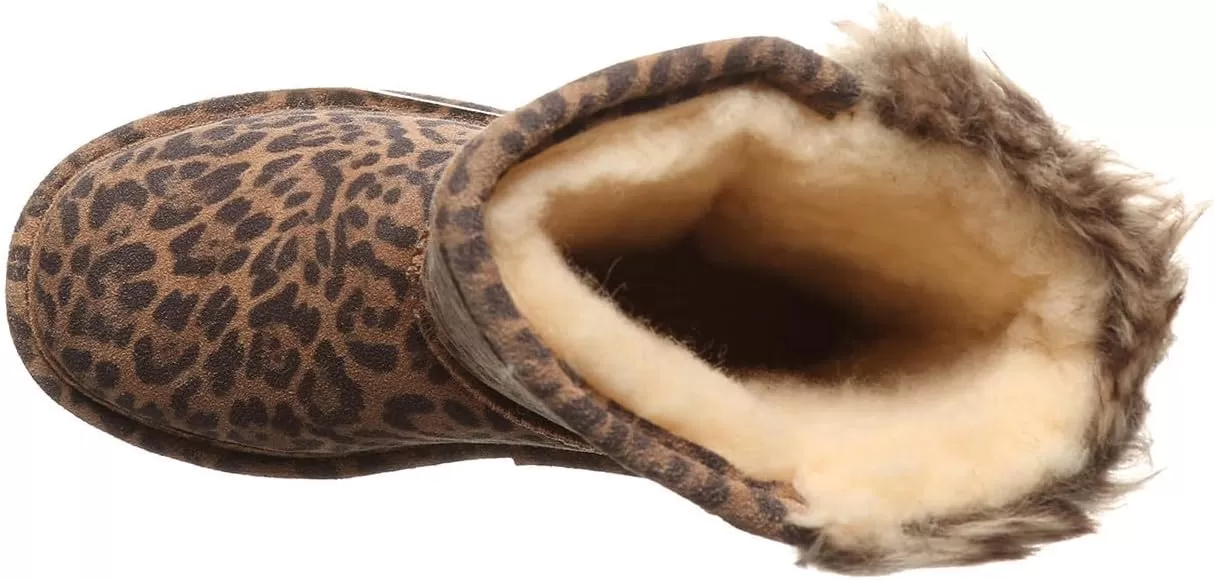 imageBEARPAW Youth Boshie Multiple Colors  Youths Boot Classic Suede  Kids Slip On Boot  Comfortable Winter BootLeopard