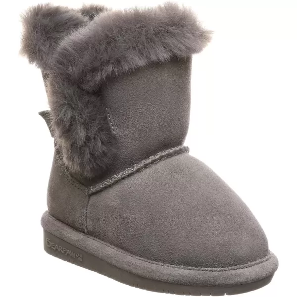 imageBEARPAW Toddler Betsey Girls Multiple Colors  Toddlers Boot Classic Suede  Kids Slip On Boot  Comfortable Winter BootGray Fog