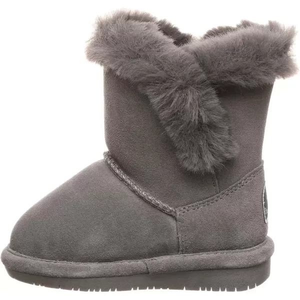 imageBEARPAW Toddler Betsey Girls Multiple Colors  Toddlers Boot Classic Suede  Kids Slip On Boot  Comfortable Winter BootGray Fog