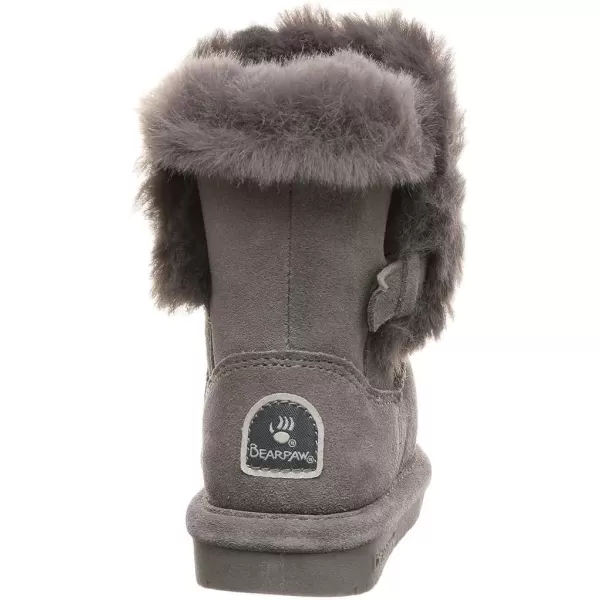 imageBEARPAW Toddler Betsey Girls Multiple Colors  Toddlers Boot Classic Suede  Kids Slip On Boot  Comfortable Winter BootGray Fog