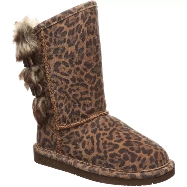 imageBEARPAW Youth Boshie Multiple Colors  Youths Boot Classic Suede  Kids Slip On Boot  Comfortable Winter BootLeopard