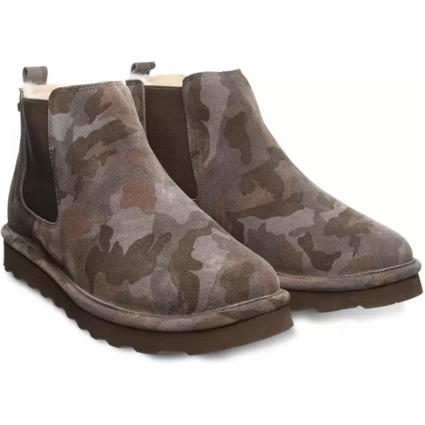 imageBEARPAW Mens Drew Multiple Colors  Mens Ankle Boot  Mens Slip On Boot  Comfortable Winter BootEarth Camo