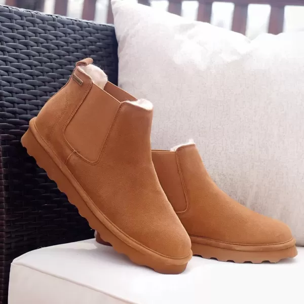 imageBEARPAW Mens Drew Multiple Colors  Mens Ankle Boot  Mens Slip On Boot  Comfortable Winter BootHickory Ii