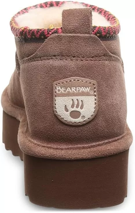 imageBEARPAW Womens Retro Super Shorty Deco  Womens Ankle Boot  Womens Slip On Boot  Comfortable Winter Boot  Multiple Colors ampamp SizesCocoa