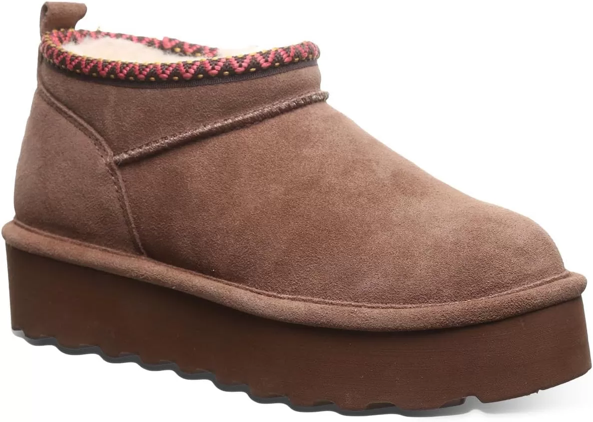 imageBEARPAW Womens Retro Super Shorty Deco  Womens Ankle Boot  Womens Slip On Boot  Comfortable Winter Boot  Multiple Colors ampamp SizesCocoa
