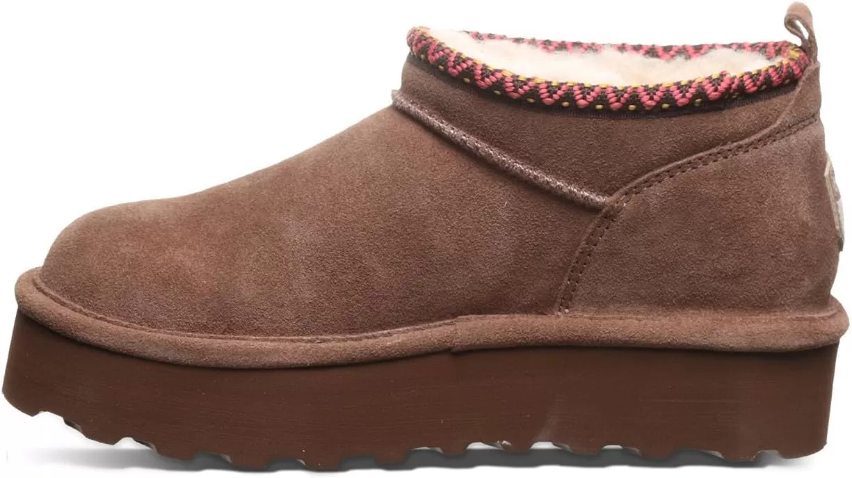 imageBEARPAW Womens Retro Super Shorty Deco  Womens Ankle Boot  Womens Slip On Boot  Comfortable Winter Boot  Multiple Colors ampamp SizesCocoa