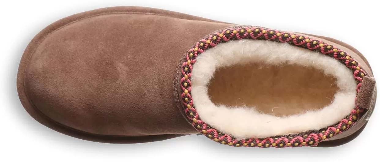 imageBEARPAW Womens Retro Super Shorty Deco  Womens Ankle Boot  Womens Slip On Boot  Comfortable Winter Boot  Multiple Colors ampamp SizesCocoa