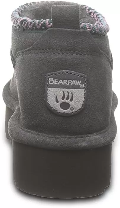 imageBEARPAW Womens Retro Super Shorty Deco  Womens Ankle Boot  Womens Slip On Boot  Comfortable Winter Boot  Multiple Colors ampamp SizesGraphite