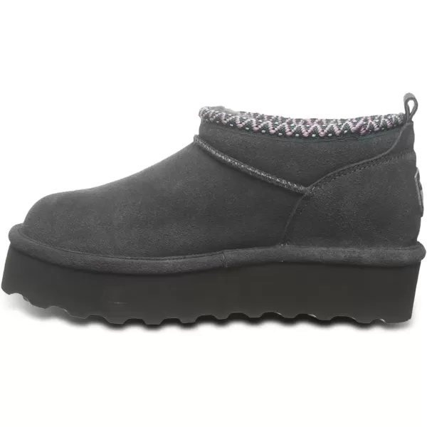 imageBEARPAW Womens Retro Super Shorty Deco  Womens Ankle Boot  Womens Slip On Boot  Comfortable Winter Boot  Multiple Colors ampamp SizesGraphite