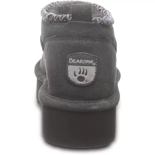 imageBEARPAW Womens Retro Super Shorty Deco  Womens Ankle Boot  Womens Slip On Boot  Comfortable Winter Boot  Multiple Colors ampamp SizesGraphite