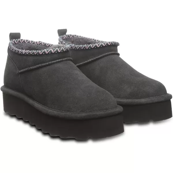 imageBEARPAW Womens Retro Super Shorty Deco  Womens Ankle Boot  Womens Slip On Boot  Comfortable Winter Boot  Multiple Colors ampamp SizesGraphite