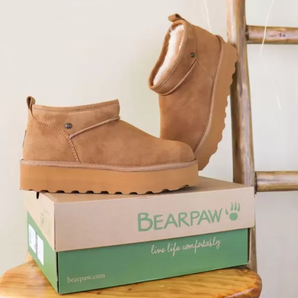 imageBEARPAW Womens Retro Super Shorty Vegan  Womens Ankle Boot  Comfortable Winter BootHickory