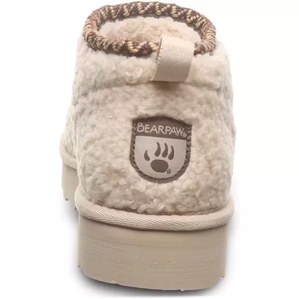 imageBEARPAW Womens Snuggle Daphne Deco Boot  Womens Ankle Boot  Womens Slip On Boot  Comfortable Winter BootOat