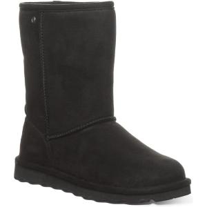 imageBEARPAW Womens Elle Short Vegan Multiple Colors  Womens Boot Classic Suede  Womens Slip On Boot  Comfortable Winter BootBlack