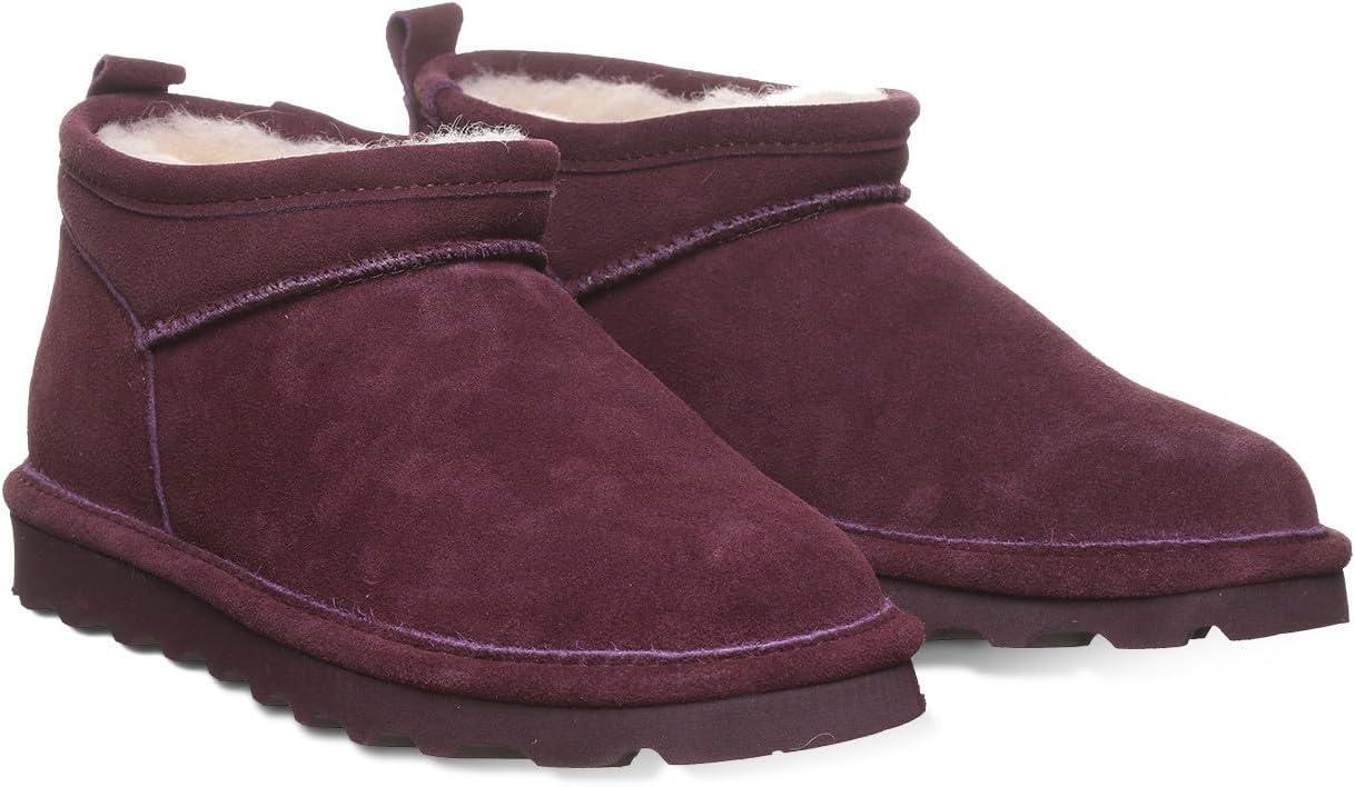 imageBEARPAW Womens Super Shorty Wide Boot  Womens Ankle Boot  Womens Slip On Boot  Comfortable Winter Boot  Multiple Colors ampamp SizesEggplant