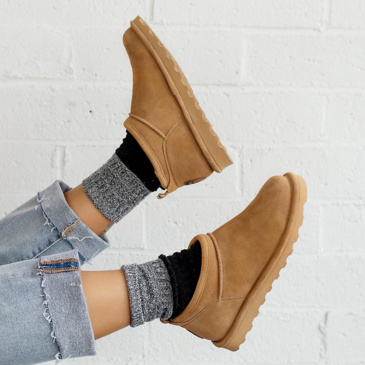 imageBEARPAW Womens Super Shorty Wide Boot  Womens Ankle Boot  Womens Slip On Boot  Comfortable Winter Boot  Multiple Colors ampamp SizesIced Coffee