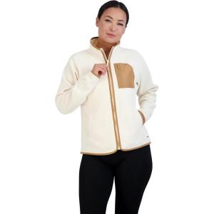 imageBEARPAW Womens Zip Up Polar Fleece Outerwear Jacket with PocketsWhite Swan