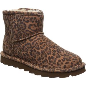 imageBEARPAW Womens Aleesa Exotic Multiple Colors  Womens Ankle Boot  Womens Slip On Boot  Comfortable Winter BootLeopard