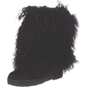 imageBEARPAW Womens Boetis Multiple Colors  Womens Boot Natural Fur  Womens Slip On Boot  Comfortable Winter BootBlack