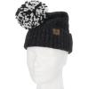 imageBEARPAW Womens 2 Piece Cold Weather Set Soft and Cozy Knit Pom Hat With Oversize Pom Matching Mitten or Touchscreen GlovesBlack