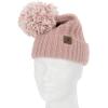 imageBEARPAW Womens 2 Piece Cold Weather Set Soft and Cozy Knit Pom Hat With Oversize Pom Matching Mitten or Touchscreen GlovesPink