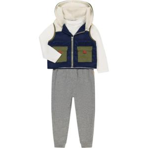 imageBEARPAW 3 Piece Kids Outfit Playwear Set for BoysNavy Vest