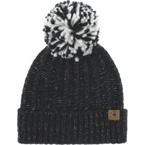 imageBEARPAW Womens 2 Piece Cold Weather Set Soft and Cozy Knit Pom Hat With Oversize Pom Matching Mitten or Touchscreen GlovesBlack