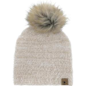 imageBEARPAW Womens 2 Piece Cold Weather Set Soft and Cozy Knit Pom Hat With Oversize Pom Matching Mitten or Touchscreen GlovesTan