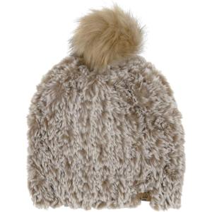 imageBEARPAW Womens Cold Weather Super Soft Faux Fur Fashion Modern Winter Knit Warm Pom Hat with Oversize Multicolor PomTaupe