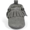 imageBEARPAW Baby Suede Slippers with Faux Fur Lining Comfortable Suede Slip On for Indoor and OutdoorGray Jack