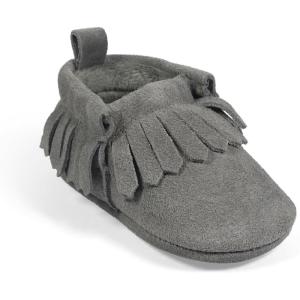 imageBEARPAW Baby Suede Slippers with Faux Fur Lining Comfortable Suede Slip On for Indoor and OutdoorGray Jack