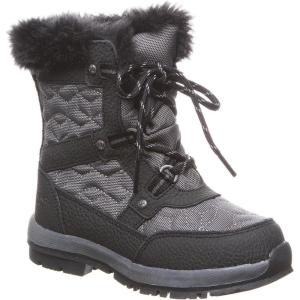 imageBEARPAW Marina Youth Multiple Colors  Youths Boot Classic Suede  Youths Slip On Boot  Comfortable Winter BootBlackGrey