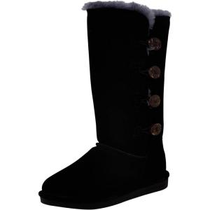 imageBEARPAW Womens Lori Multiple Colors  Womens Boot Classic Suede  Womens Slip On Boot  Comfortable Winter BootBlackGrey