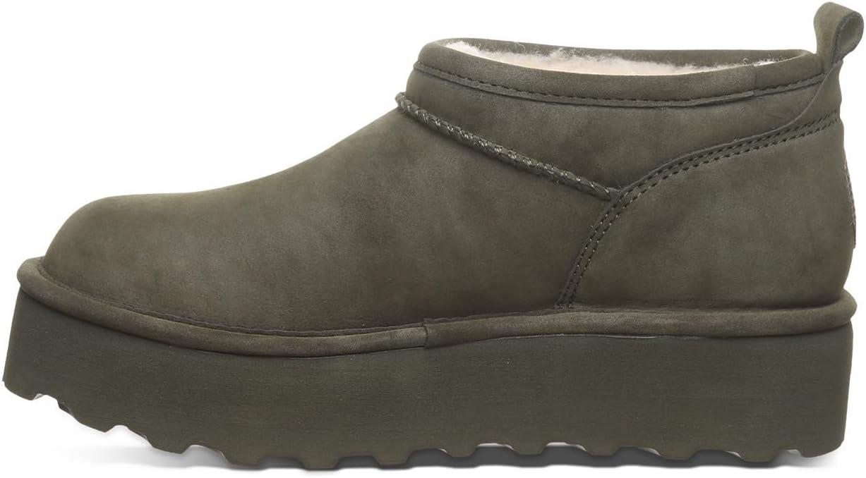 imageBEARPAW Womens Retro Super Shorty Boot  Womens Ankle Boot  Womens Slip On Boot  Comfortable Winter Boot  Multiple Colors ampamp SizesAlgae