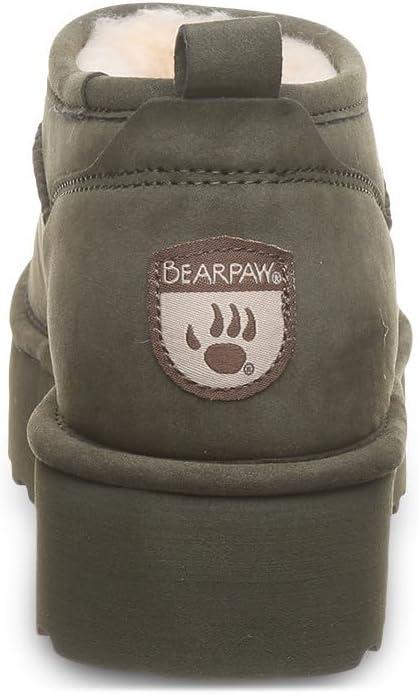imageBEARPAW Womens Retro Super Shorty Boot  Womens Ankle Boot  Womens Slip On Boot  Comfortable Winter Boot  Multiple Colors ampamp SizesAlgae